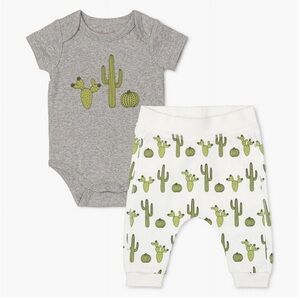 M+A by Monica + Andy Organic Cotton, Bodysuit + Pant Set, Cactus, New